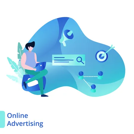 Landing Page Online Advertising Illustration