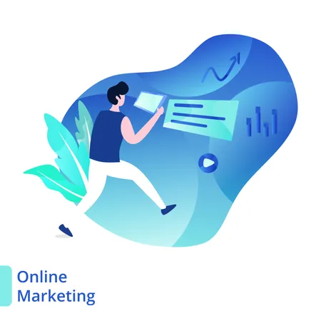 Landing Page Online Marketing  Illustration