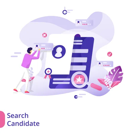 Landing Page Search Candidate illustration concept Illustration