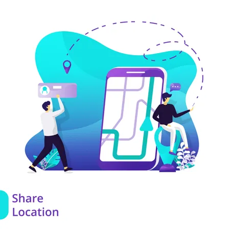 Landing Page Share location  Illustration