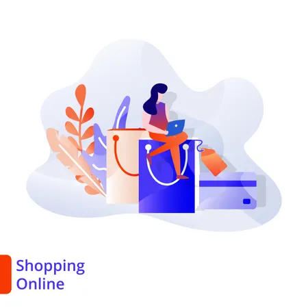 Landing Page Shopping Online Illustration