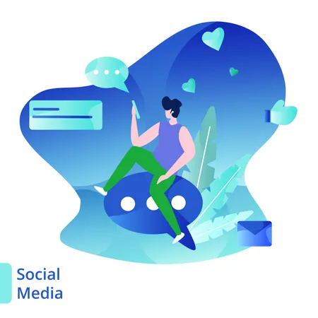 Landing Page Social Media  Illustration