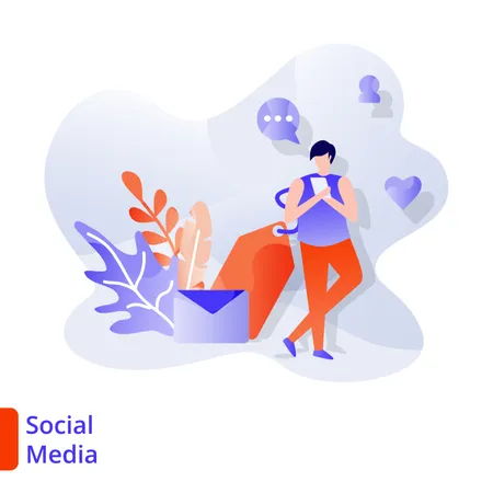 Landing Page Social Media  Illustration