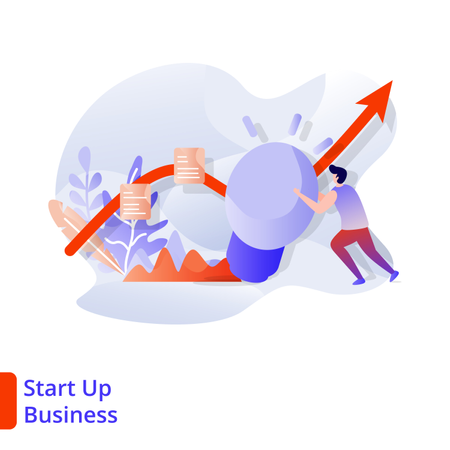 Landing Page Start Up Business  Illustration