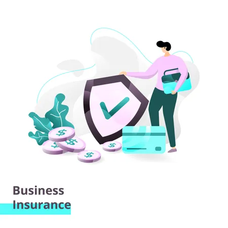 Landing page template of Business Insurance Illustration