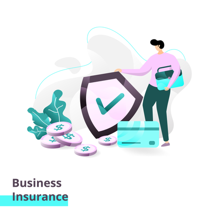 Landing page template of Business Insurance  Illustration