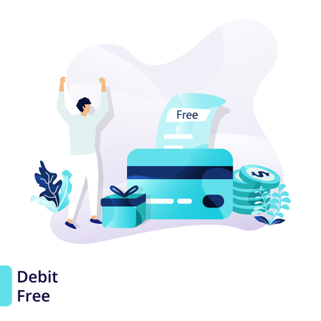 Landing page template of Debit Free  Illustration