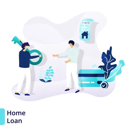 Landing page template of Home Loan  Illustration