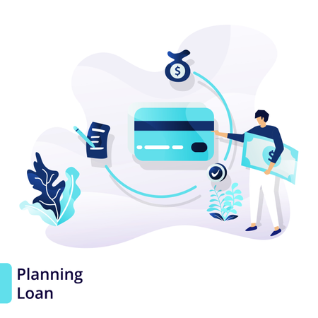 Landing page template of Planning Loan  Illustration