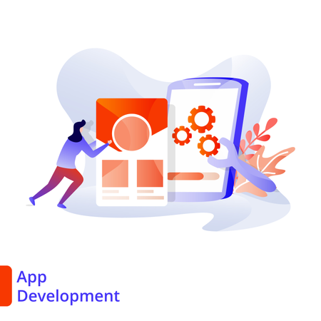 Entwicklung von Landingpage-Apps  Illustration