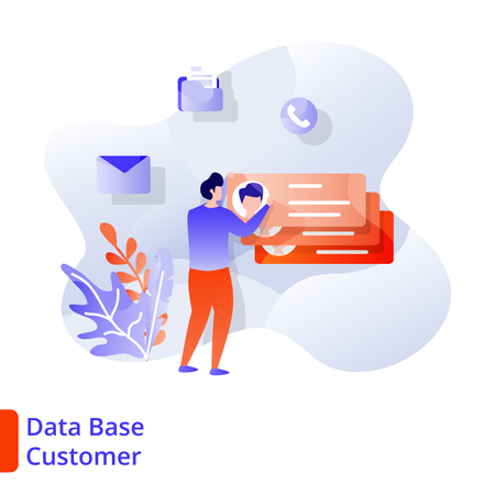 Landing Page Datenbank Kunde  Illustration