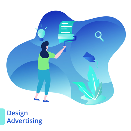 Landingpage-Design-Werbung  Illustration