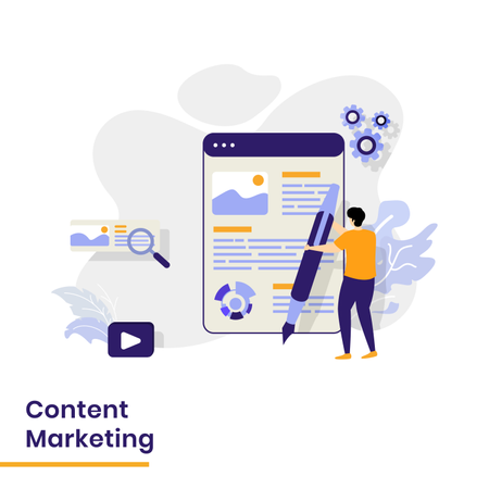 Landingpage für Content Marketing  Illustration