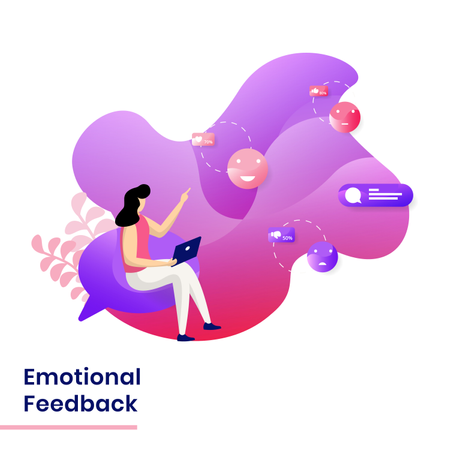 Landingpage mit emotionalem Feedback  Illustration