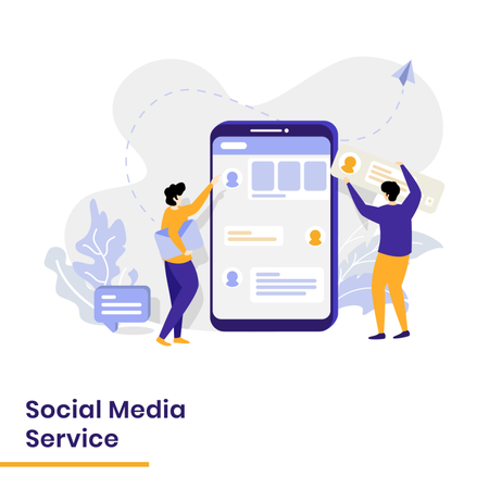 Landingpage für Social Media-Dienste  Illustration
