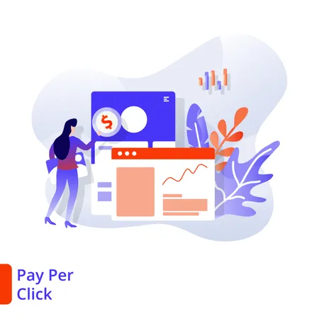 Pay-per-Click für Zielseiten  Illustration