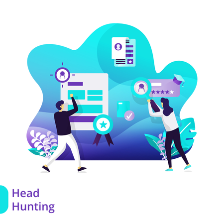 Landing Page zum Thema Headhunting  Illustration