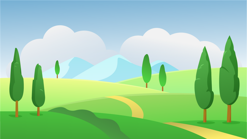 Landscape Scene  Illustration