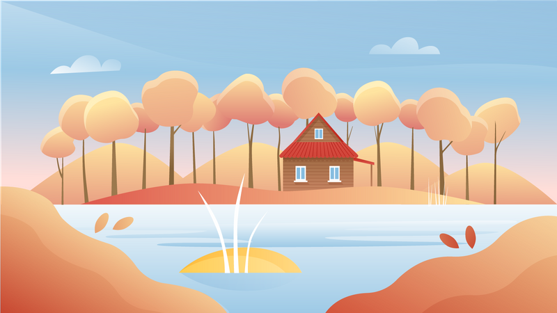 Landscape Scene  Illustration