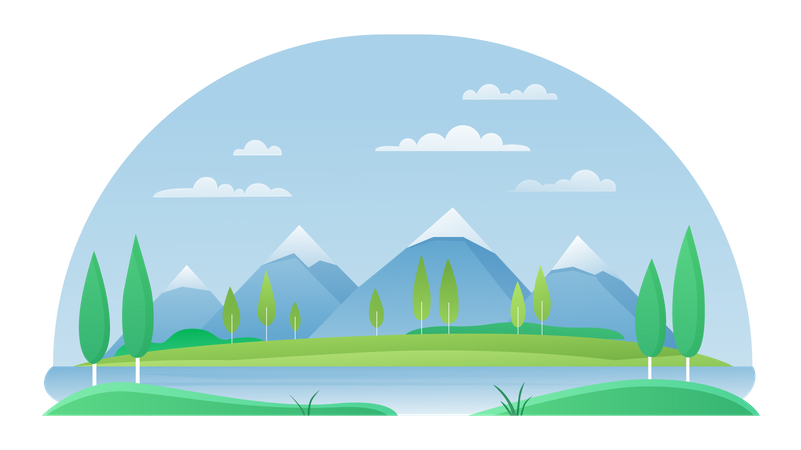 Landscape Scene  Illustration