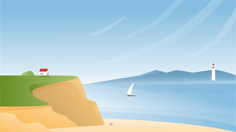 Landscape Scene  Illustration