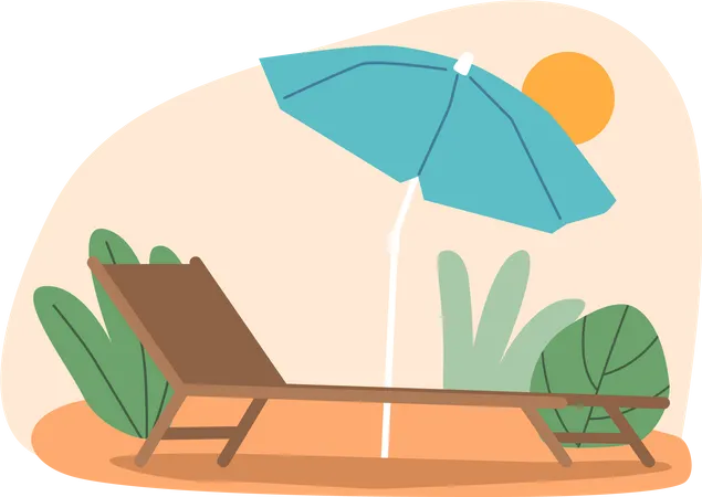 Landscape with cozy daybed Illustration