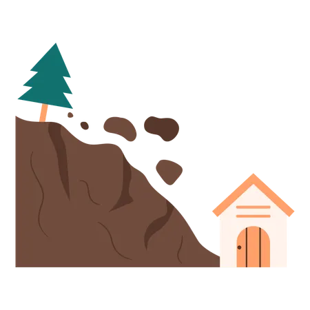 Landslide Natural Disaster Element Vector Illustration With Natural Disaster Theme And Flat Vector Style Editable Vector Illustration