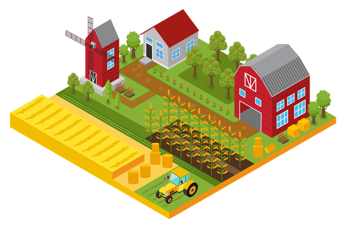 Landwirtschaftliche Flächen  Illustration
