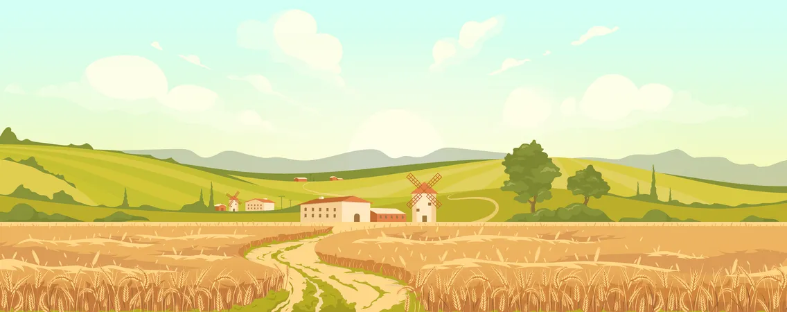 Landwirtschaftlicher Bereich  Illustration