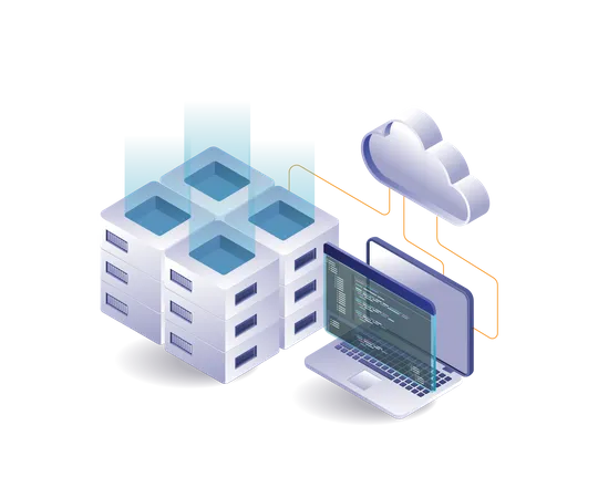 Analyse des données du langage de programmation de serveur de technologie numérique  Illustration