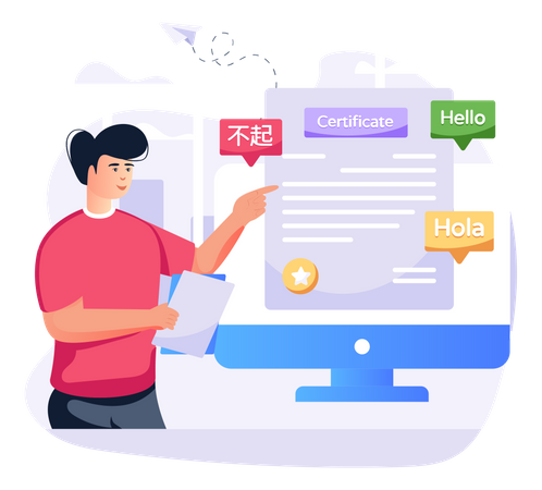 Language Certificate  Illustration