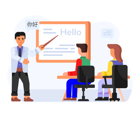 Language Course  Illustration