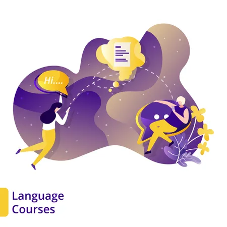 Landing Page Language Courses Illustration Of Modern Concepts Can Use For Landing Pages Templates UI Web Mobile Apps Posters Banners Flyers Illustration