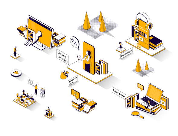 Language courses  Illustration