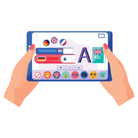 Language learning app  Illustration