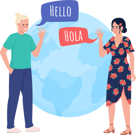 Language partnership Illustration