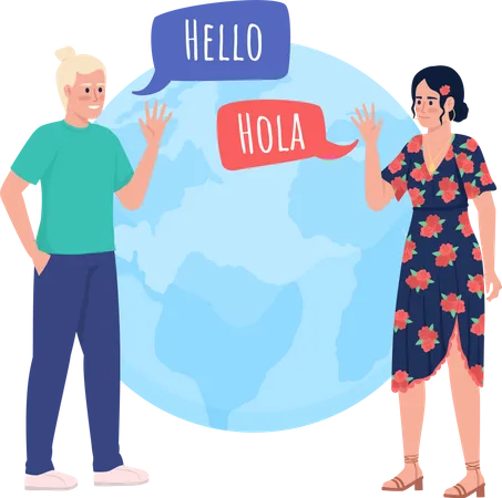 Language partnership  Illustration
