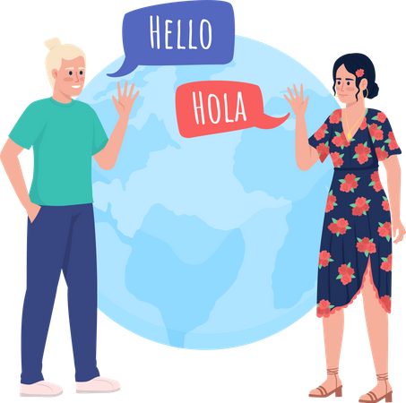 Language partnership  Illustration