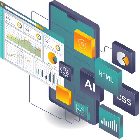 Language Programming Analysis App Updates for Smartphones  Illustration