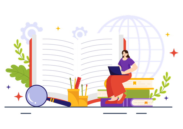 Premium Language School Illustration pack from School & Education ...