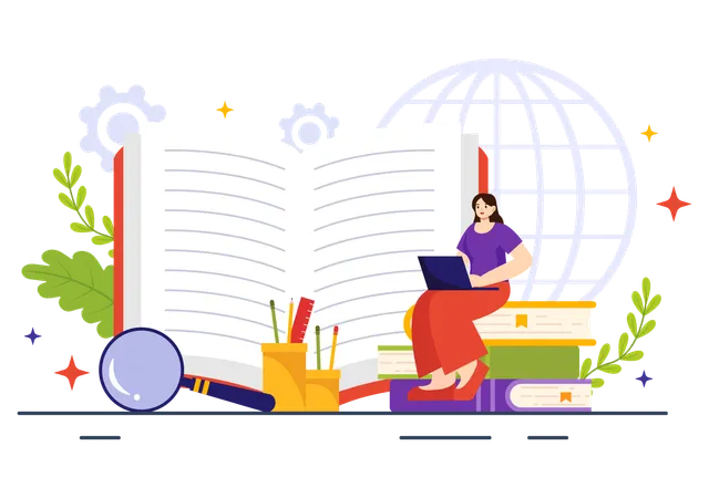 Premium Language School Illustration pack from School & Education ...
