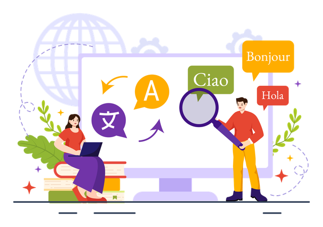 Premium Language School Illustration pack from School & Education ...