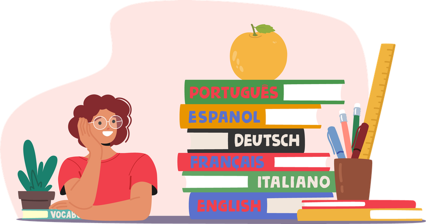 Language School  Illustration