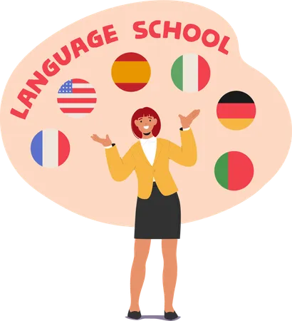 Language School  Illustration