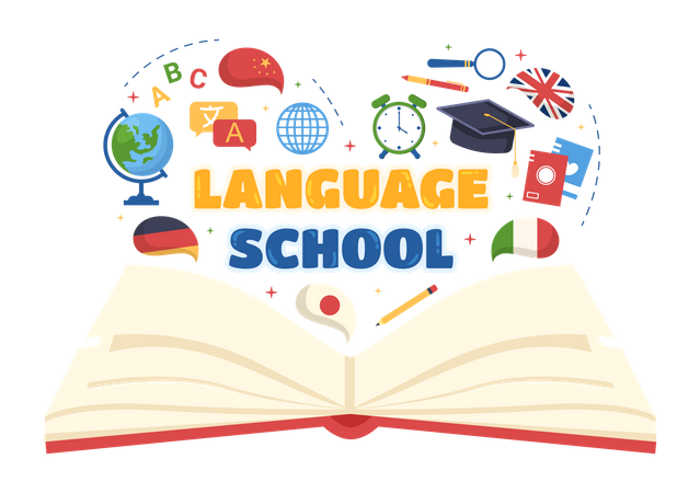 Language School  Illustration