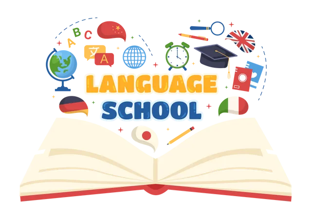 Language School  Illustration