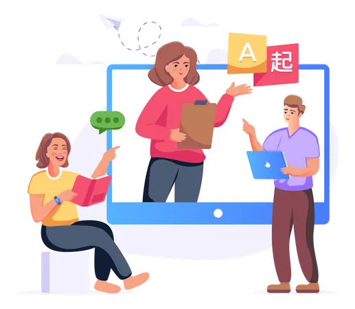 Language Tutoring  Illustration