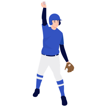 Brazo de lanzador de béisbol levantado  Ilustración