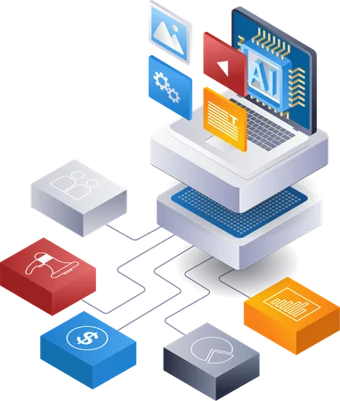 Lanzamiento de startup de red de inteligencia artificial  Illustration