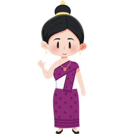 Laos  Ruean Ton girl  Illustration